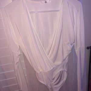 White Misguided Bodysuit ☆